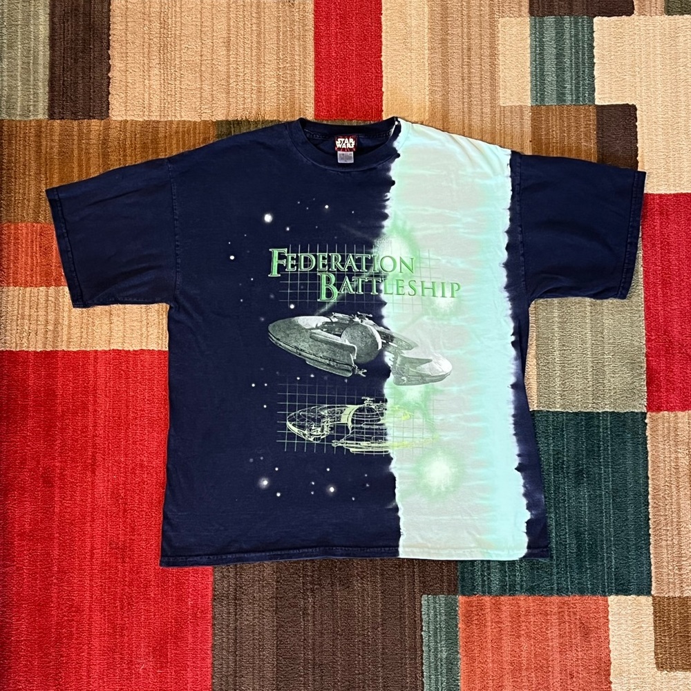 RARE Vintage Star Wars Federation Battleship Tie Dye AOP Movie Promo T-Shirt XL